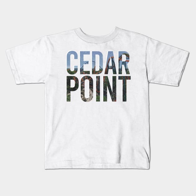 Cedar point Park Kids T-Shirt by himmih chromatic art